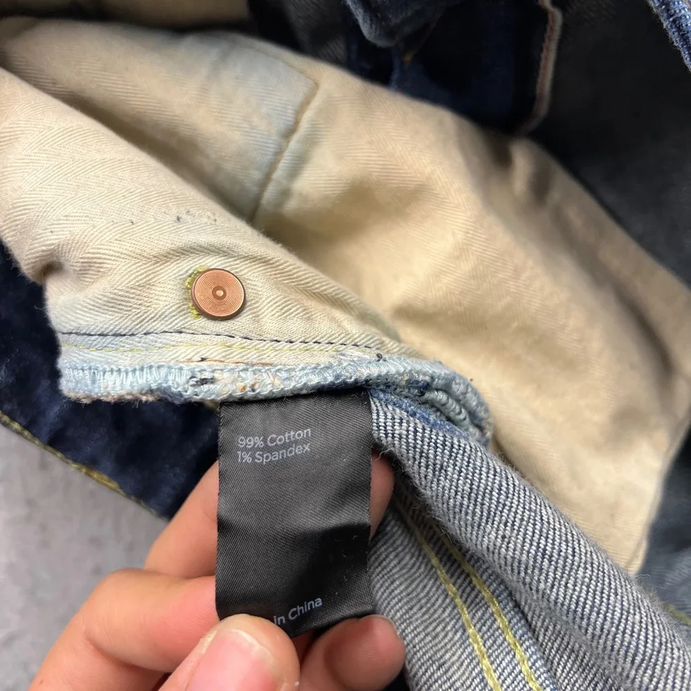 Selvedge Flint and Tinder Slim Fit Jeans Mens 38x29 Dark Wash Blue Denim 2109